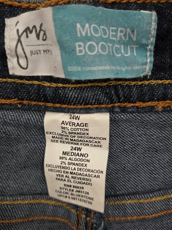 Just My Size 24W 5-Pocket Boot-Cut Jeans - Picture 6 of 7